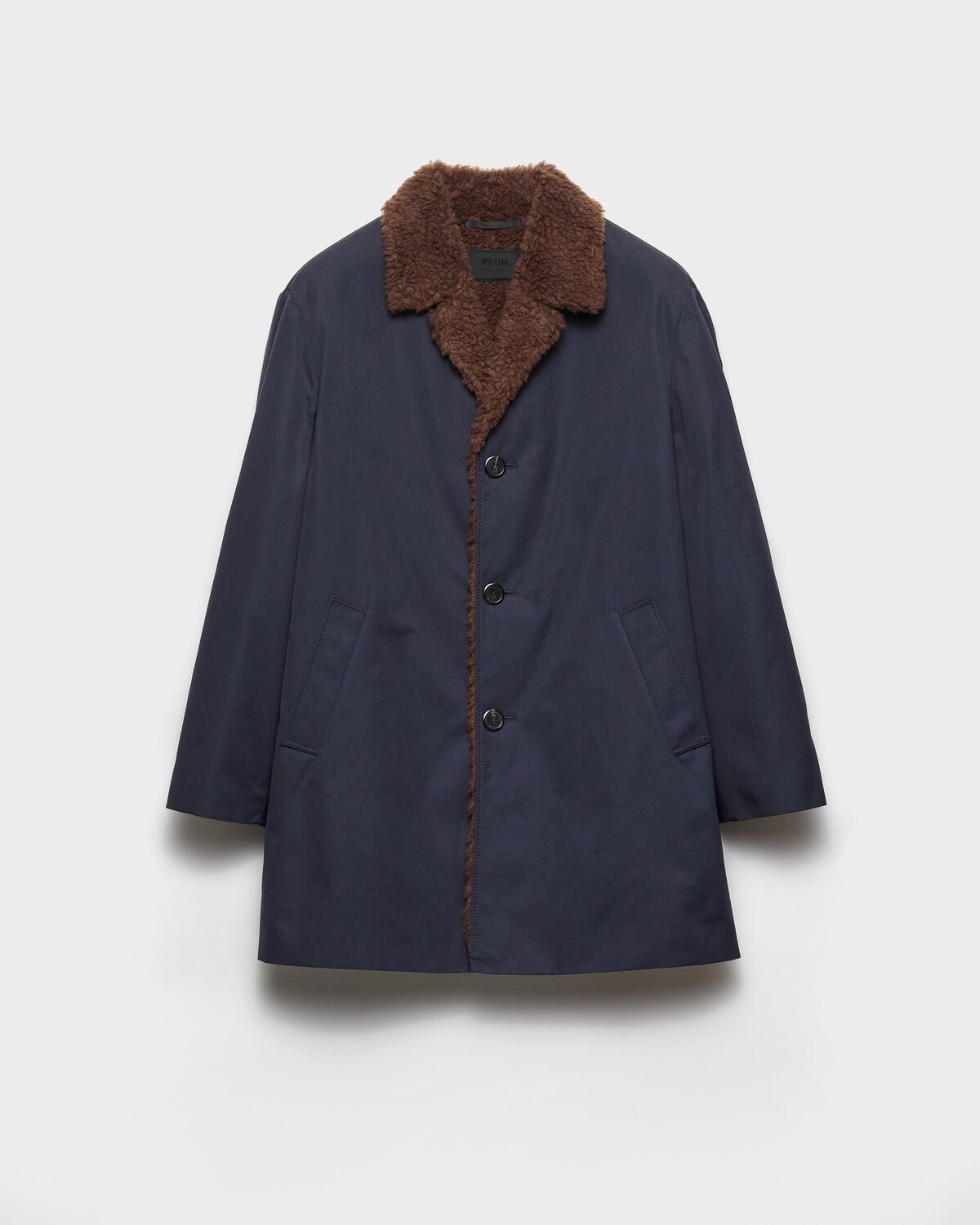 

Куртка из хлопка и овчины Prada, синий