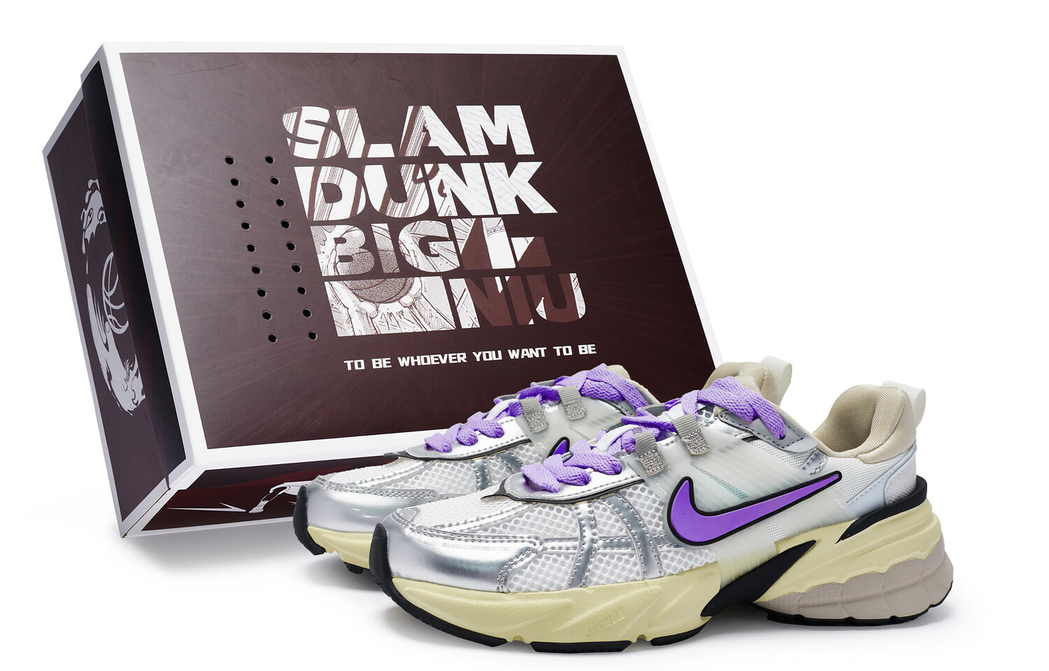 

Кроссовки для бега V2K Run женские с низким верхом серебристо-фиолетовые Nike