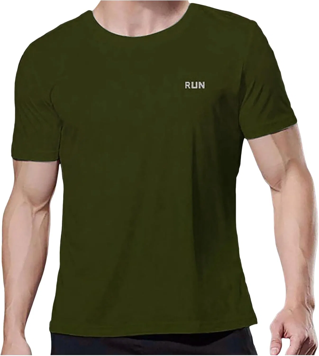 Футболка с принтом, мужская, Generic, B-army Green