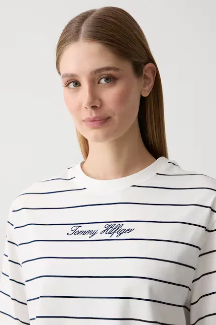 Футболка с коротким рукавом в полоску Tommy Hilfiger, белый — фото 4