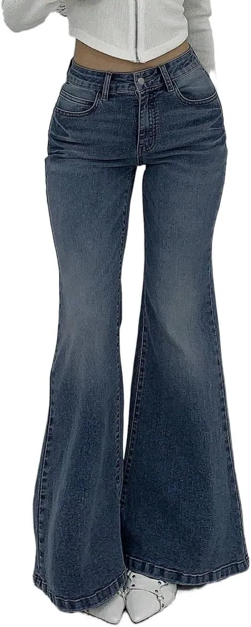 Джинсы расклешенные Womens Retro Flared Jeans, Medium Wash