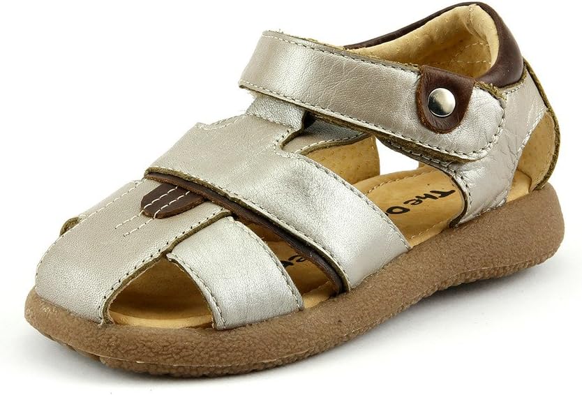 

Сандалии с закрытым носком из кожи от The Doll Maker, серебро