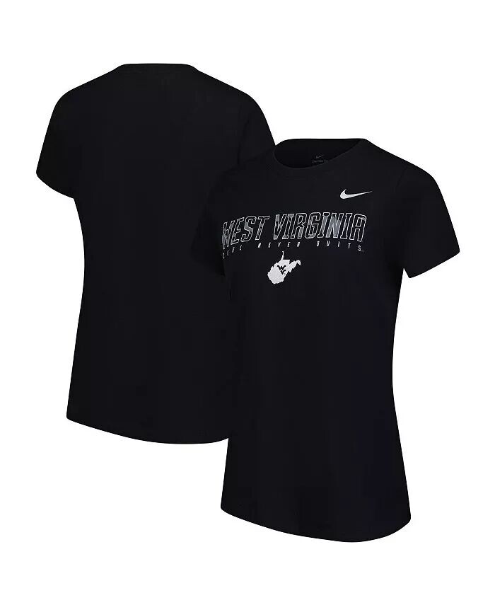 

Женская черная футболка West Virginia Mountaineers Coal Never Quits Nike