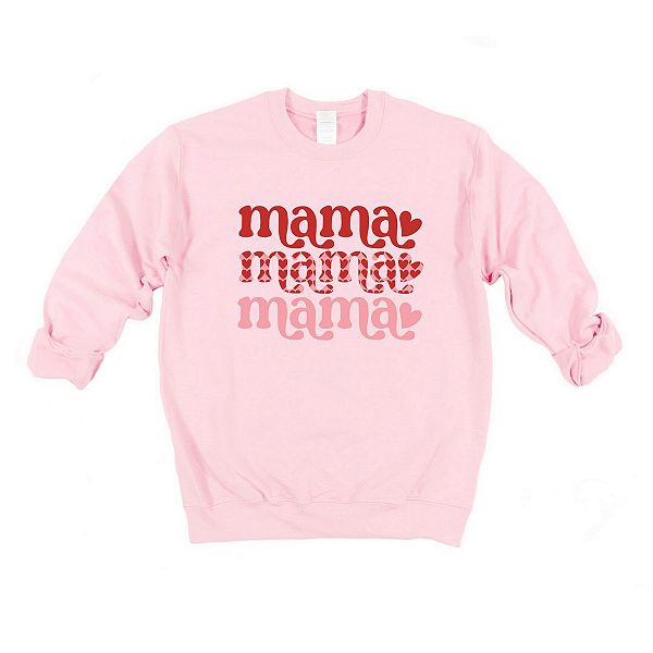 

Свитшот Mama stacked hearts Simply Sage Market, Light Pink