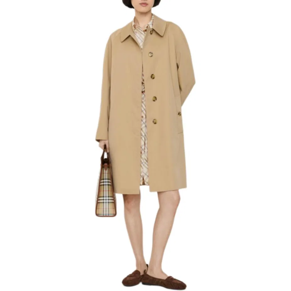 Пальто Burberry Camden Heritage car coat, Mel бежевый — фото 3