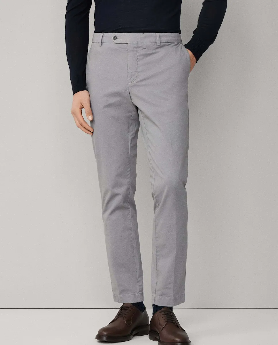 

Китайские брюки-чинос Kensington, узкий крой Hackett, серый