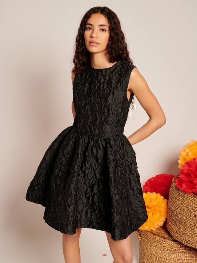 

Мини-платье с жаккардовым вырезом и бантом на спине Sister Jane, Black