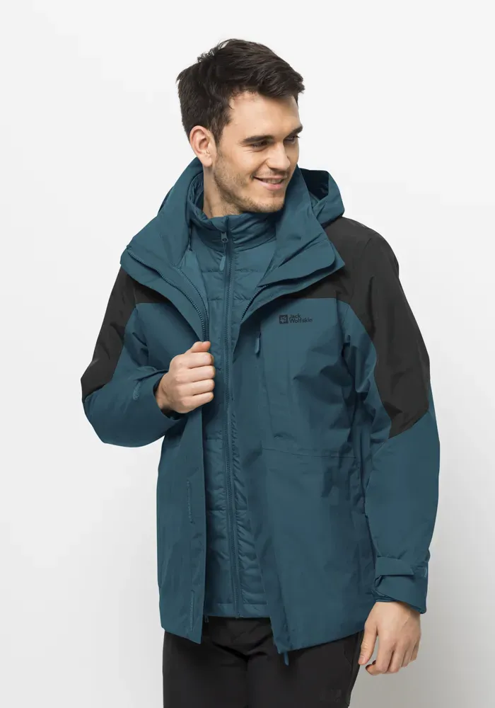 

Функциональная куртка 3-в-1 Jack Wolfskin "ROMBERG 3IN1 JKT M " (2 шт.), с капюшоном, синий