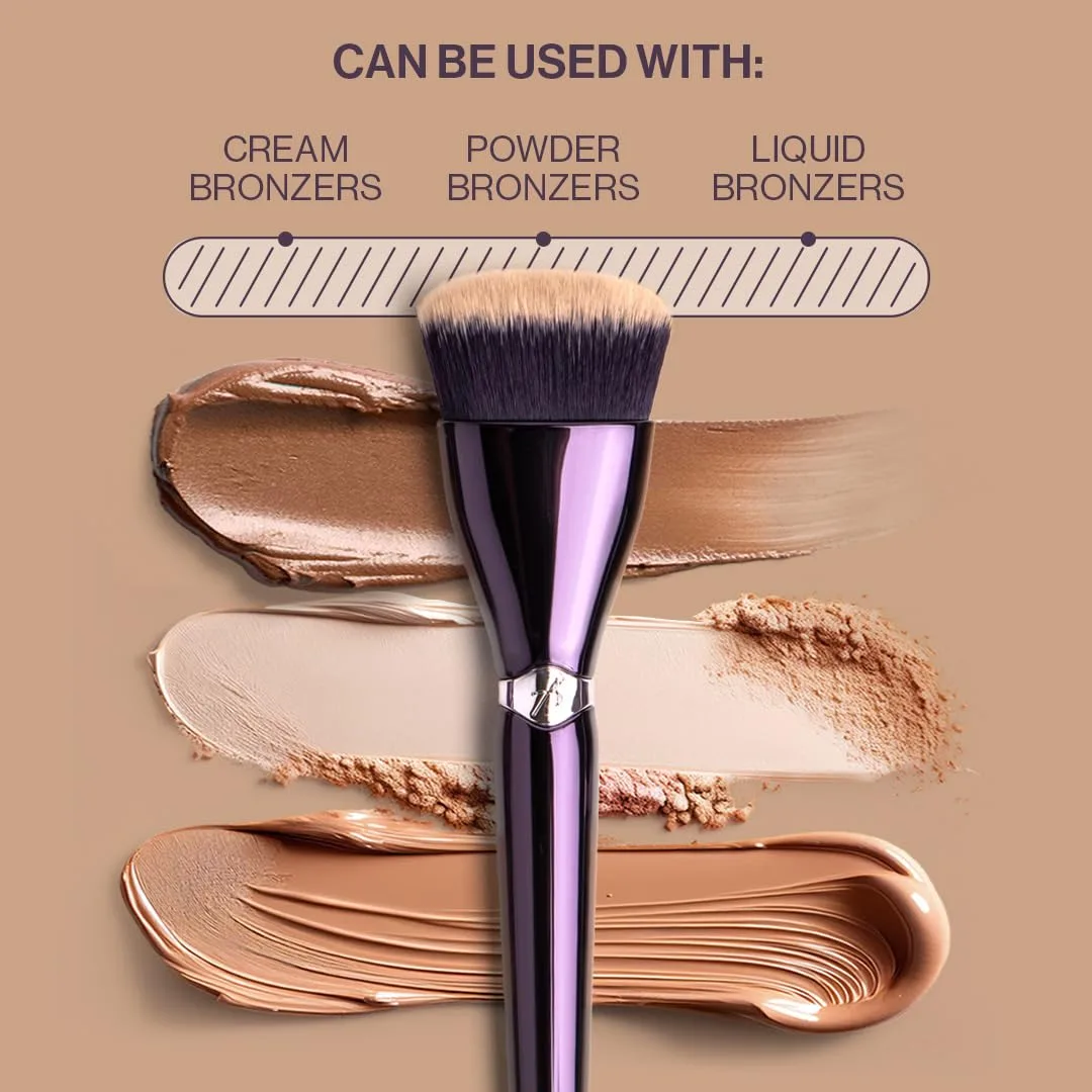 Anisa Beauty Buffing Bronzer Brush | Овальная щетка с плотными волокнами для скульптурирования, растушевки и контуринга | Подходит для пудровых и кремовых бронзеров | Vegan & Cruelty-Free — фото 4