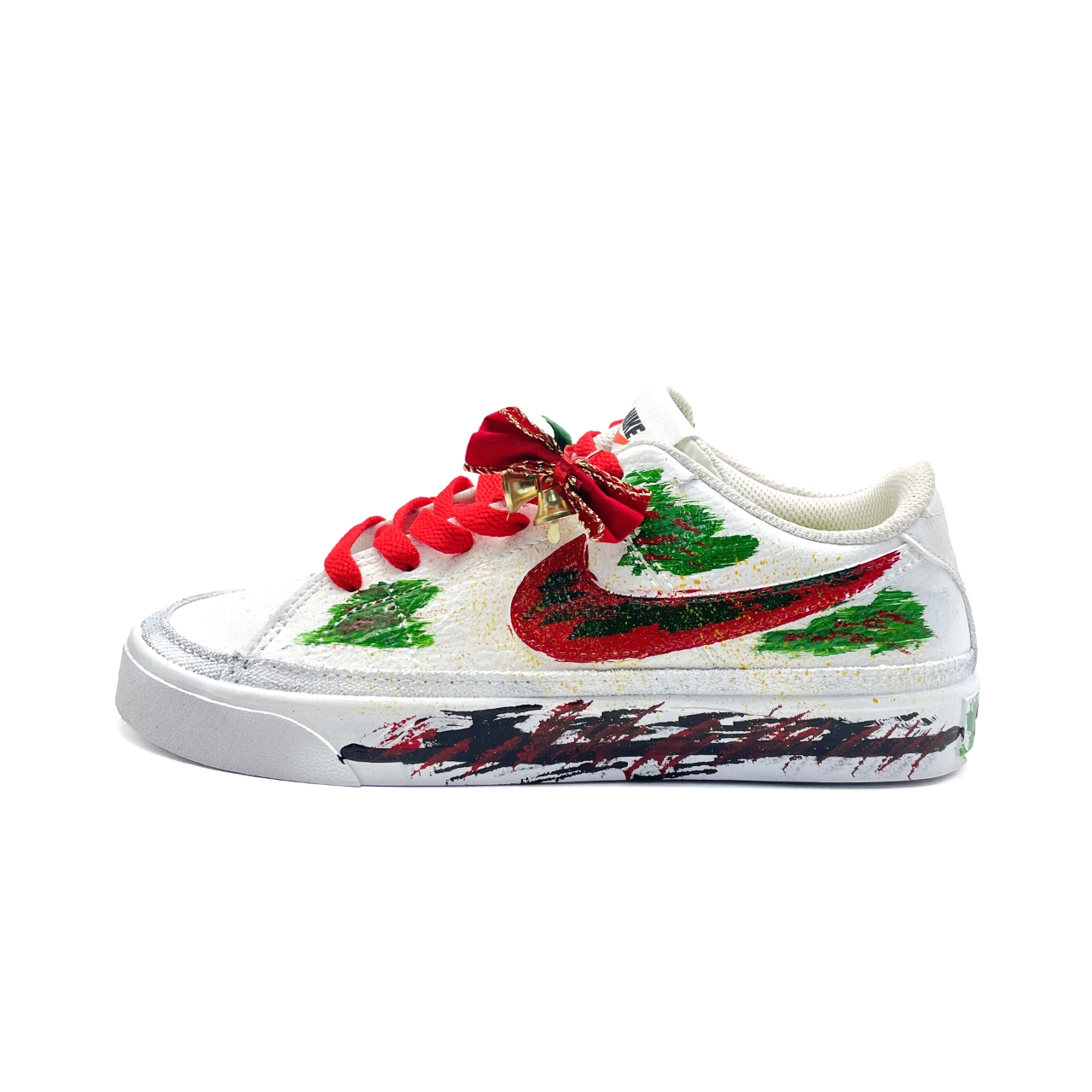 

Nike Кроссовки для скейтбординга Court Royale Red Bell Cushioning Low top, унисекс, белый с красными элементами