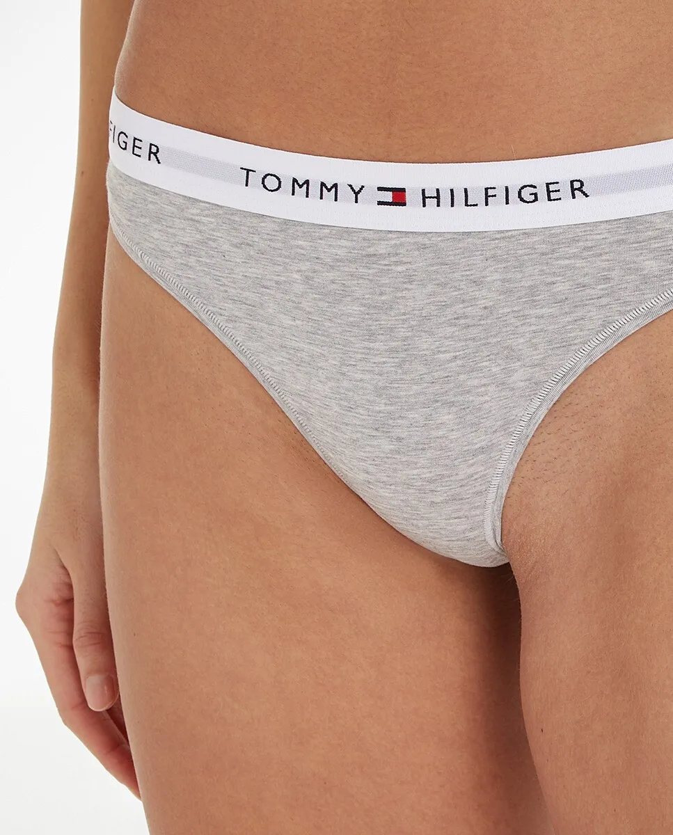 Стринги с фирменной надписью Tommy Icons Tommy Hilfiger, серый — фото 3