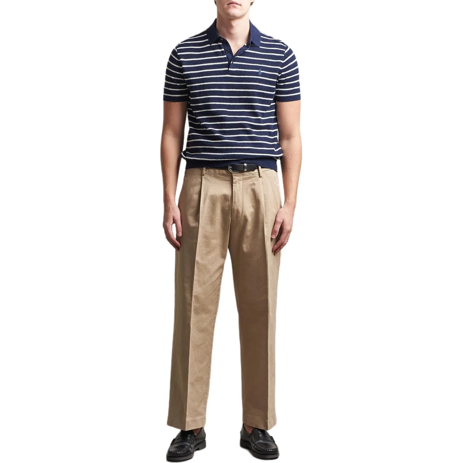 Поло мужское облегающее Polo Ralph Lauren Marine Blue — фото 4