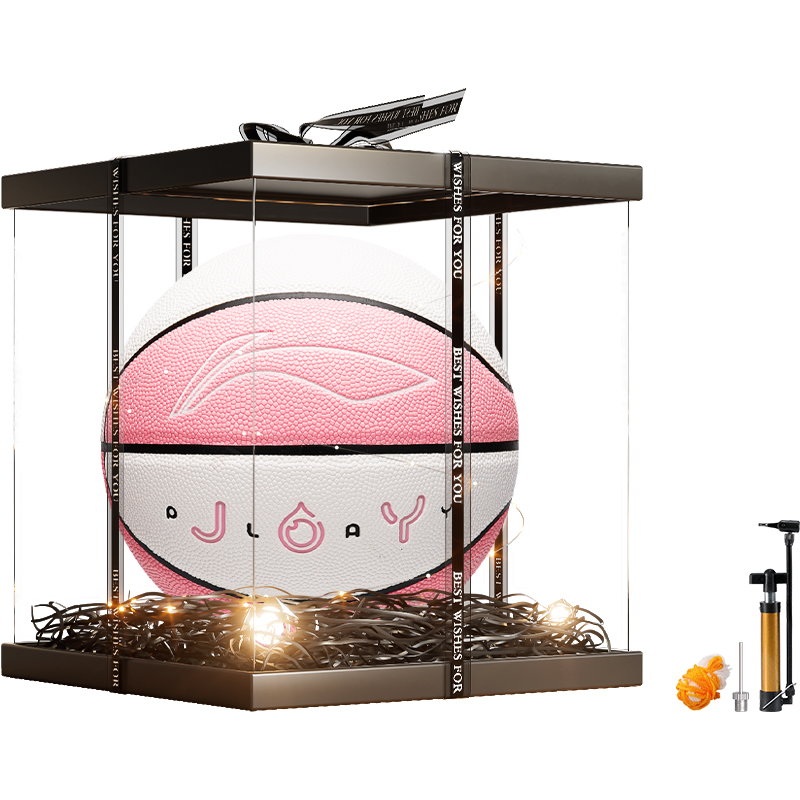 

LINING Баскетбольный мяч PU розовый/белый размер 6 тренировочный unisex