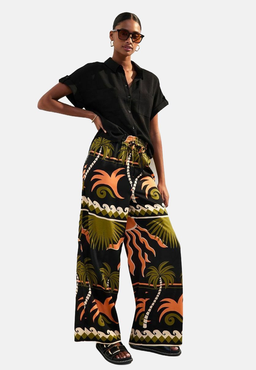 

Брюки SUN PRINT WIDE LEG New Look, черный