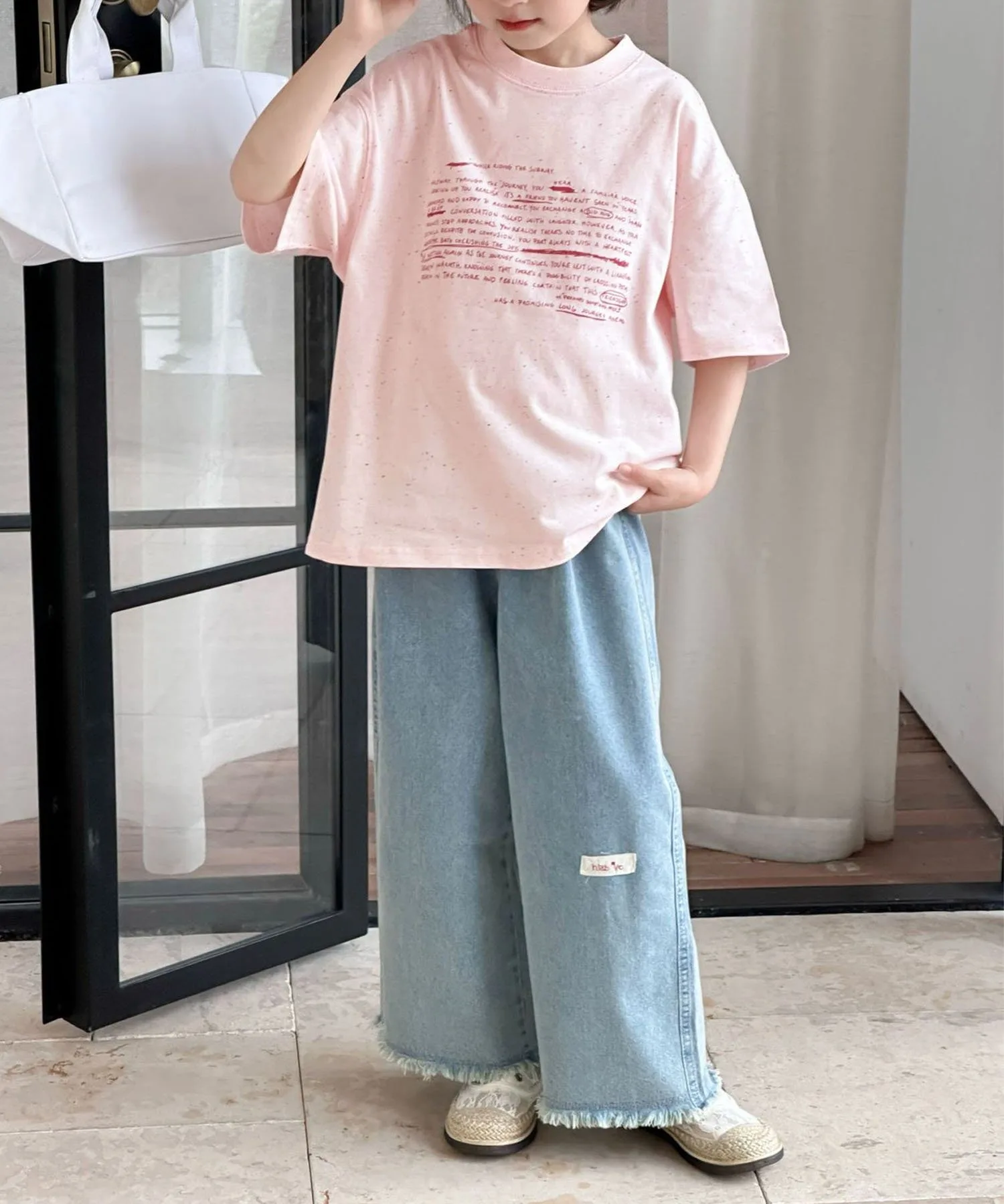 Футболка с принтом Aimoha Kids, pink — фото 3