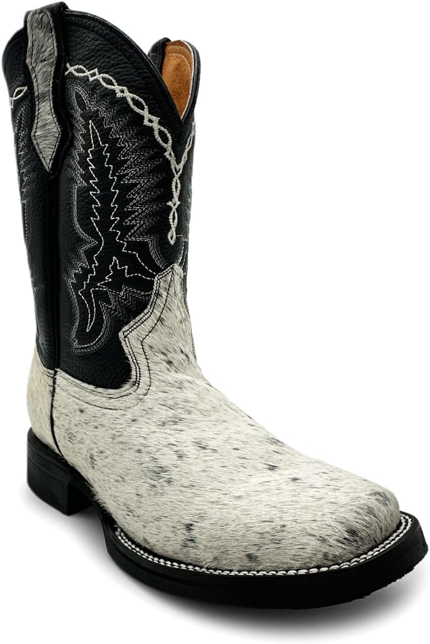 

Мужские западные ковбойские сапоги The Western Shops из кожи с волосиной коровы, белый/черный