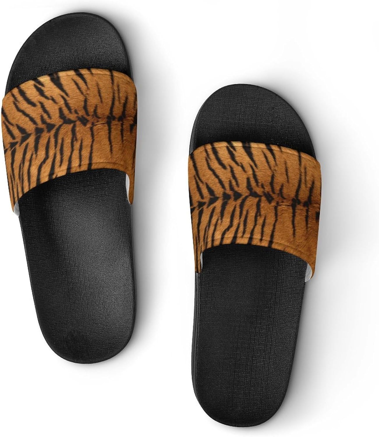 

Сланцы с тигровым узором GUPNWQXX для мужчин и женщин, домашние, нескользящие, для ванной, с открытым носком, легкие, для бассейна, на плоской подошве, коричневый