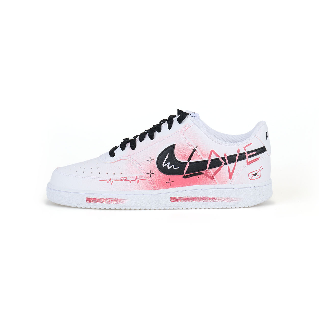 

Кроссовки Nike Court Vision 1 Skateboarding Shoes Men Low-top White/pink/black, белый