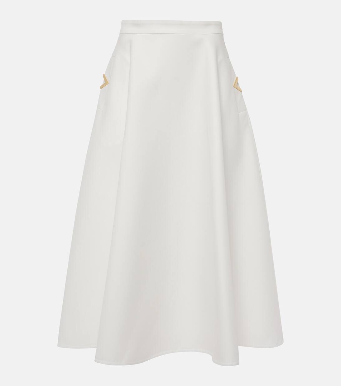 

Юбка миди из хлопкового габардина VGold Valentino, цвет bianco