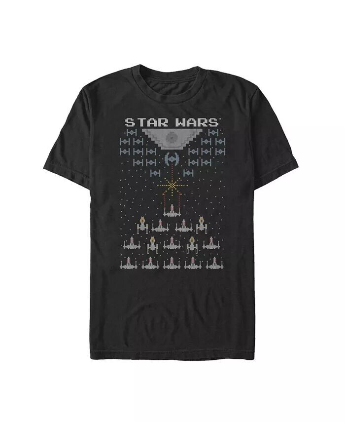 

Мужская футболка с коротким рукавом Star Wars Pixel Fight in Space 8-Bit Fifth Sun, черный