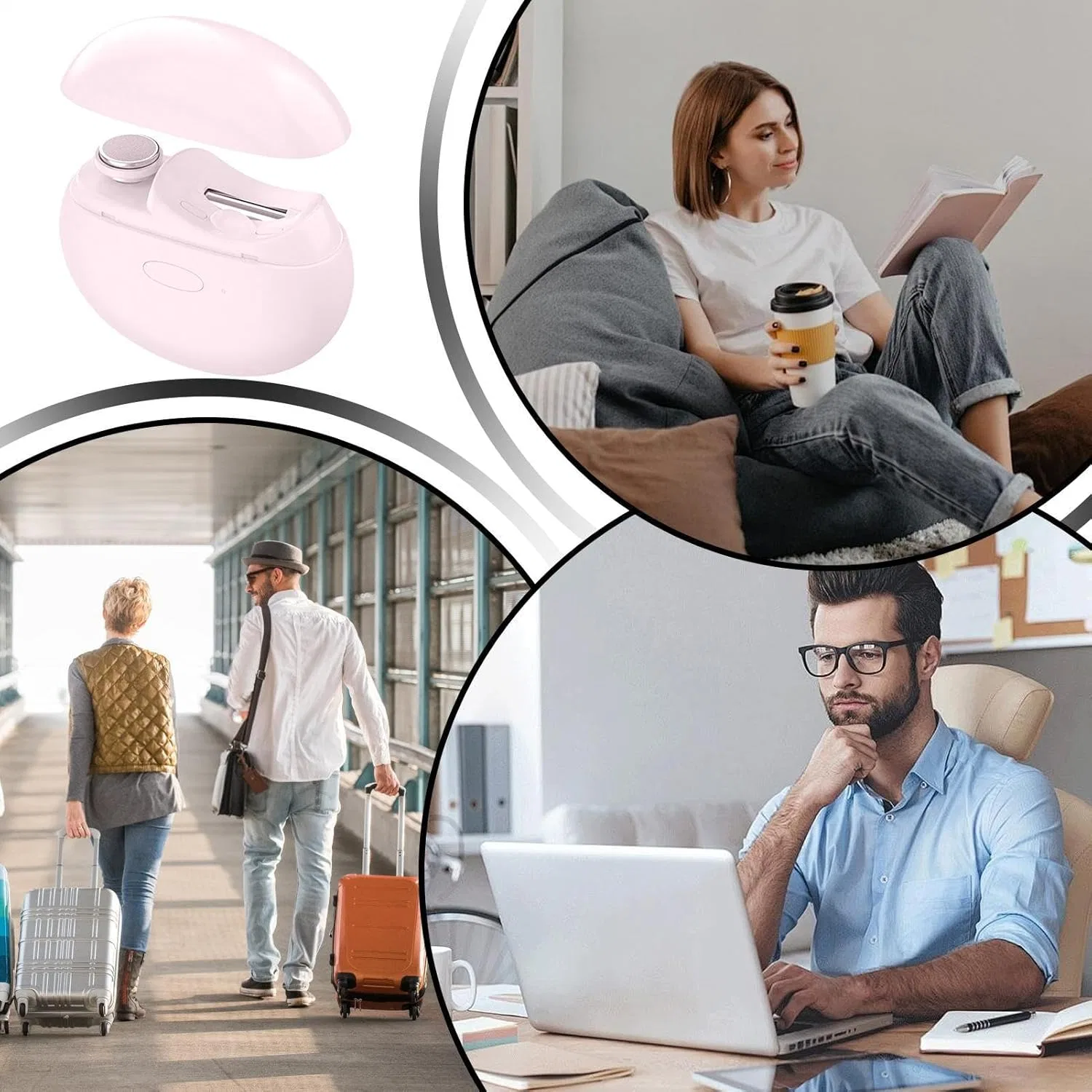 Электрические ножницы для ногтей с LED-подсветкой Generisch, Pink — фото 4