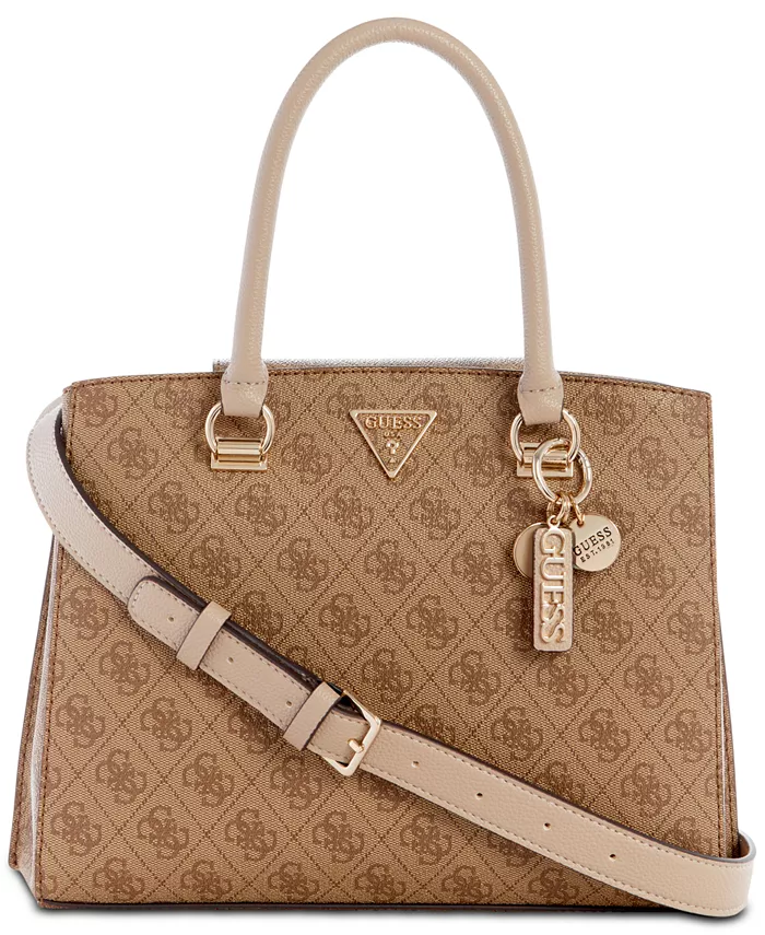 

Сумка-сатчел Noelle Girlfriend Medium 4G Basique Monogram GUESS, коричневый