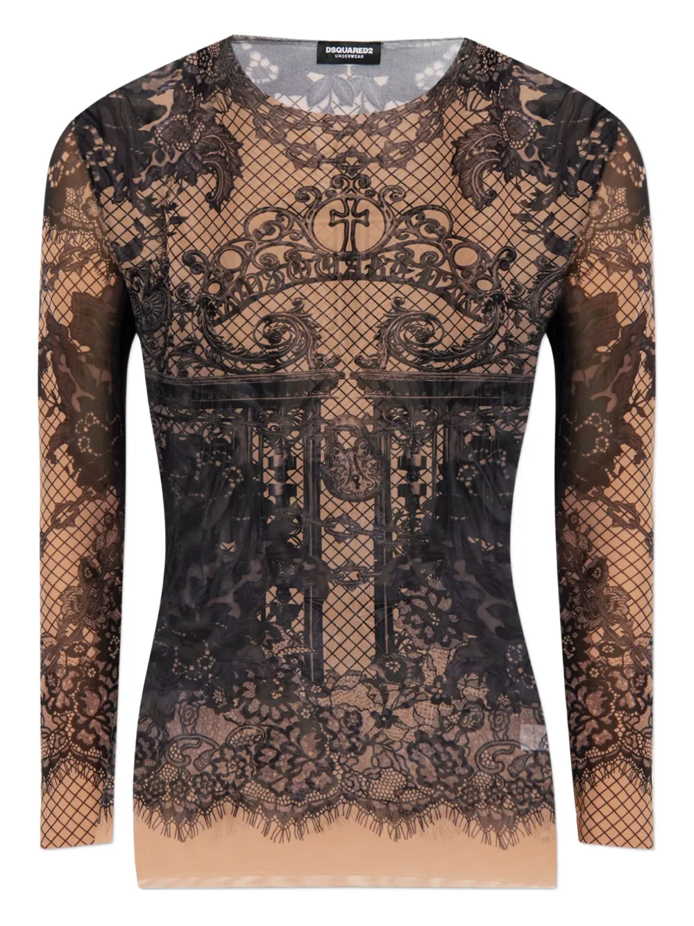 

Футболка с татуировкой Dsquared2, коричневый