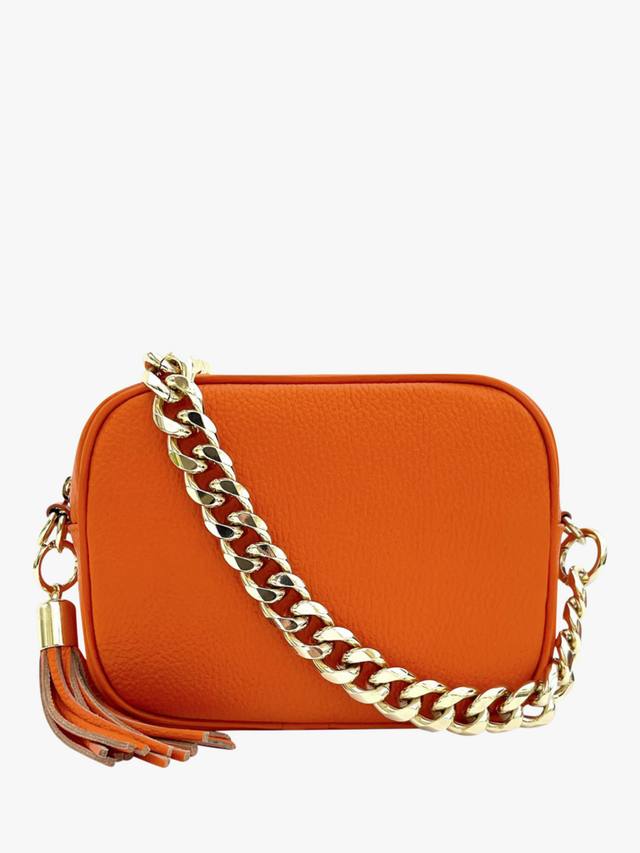 

Сумка для камеры из кожи с цепочкой вместо ремня Apatchy London, Orange