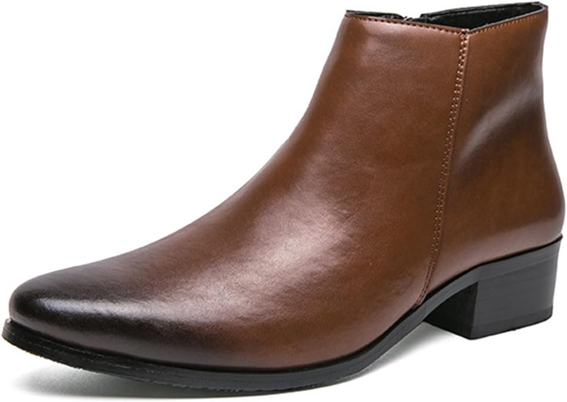 

Мужские кожаные ботинки челси Tokouk с боковой молнией, стильные классические ретро ботинки без шнурков, для бизнеса, работы, повседневной носки, короткие ботинки, коричневый