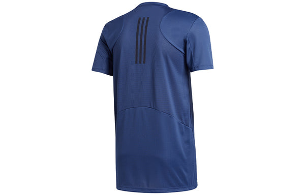 Футболка trg tee h.rdy sports gym training round neck short sleeve blue Adidas, синий — фото 2