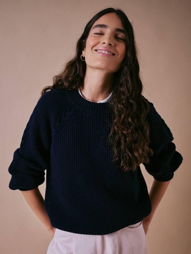 

Свитер Dawn Fisherman из чистой шерсти мериноса Cape Cove, Navy