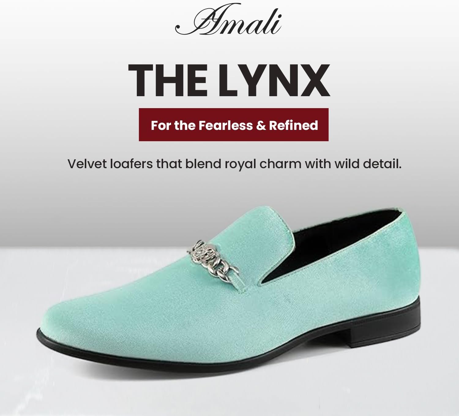 Мужские лоферы Amali Velvet Slip-On с львиным декором, тапочки для смокинга, лоферы с металлической цепочкой, мятный — фото 2