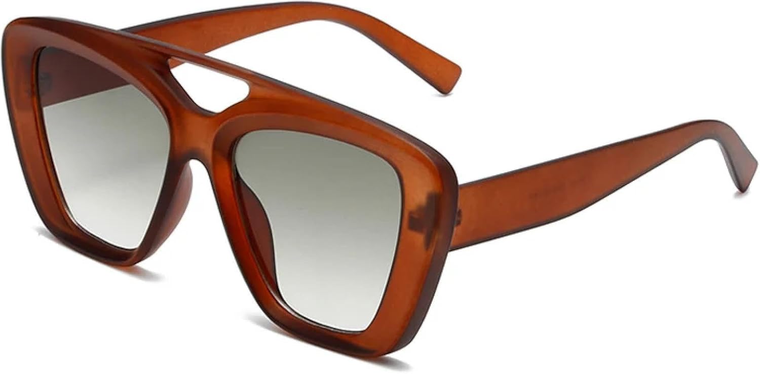 

Ретро солнцезащитные очки с двойной перемычкой для женщин, модные градиентные очки с защитой от УФ-излучения UV400 для мужчин, матовые, конфетного цвета VFDHN, Matte Tea Green