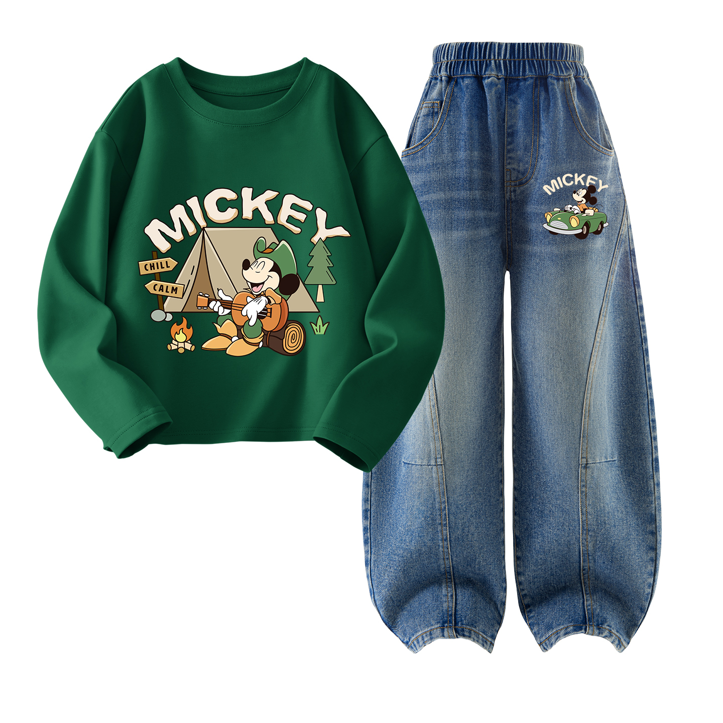 Детский спортивный комплект Casual Sportswear 2 Piece Set Disney, di peak summit k vintage зеленый+di summit k denim синий — фото 3
