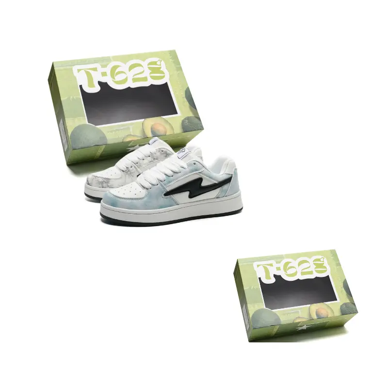 

T628 Мужские и женские противоскользящие легкие кеды для скейтборда Lightning Puffy с износостойкой подошвой и непарным дизайном, цвет Mismatched