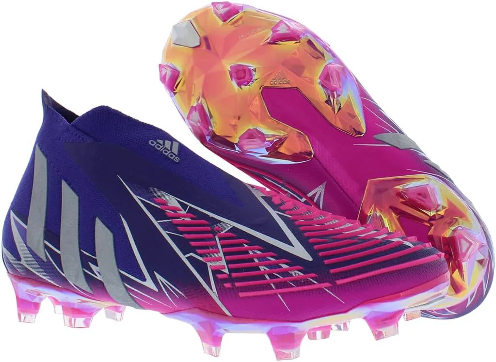Футбольные бутсы Adidas Predator Edge.3 для твердого грунта, мужские, фиолетовый/металлик/розовый — фото 3
