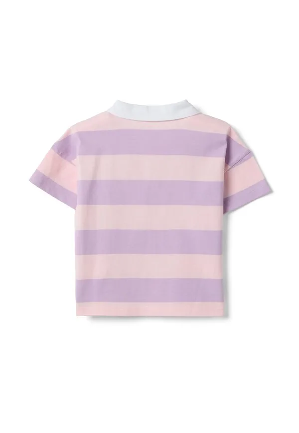 Полосатая рубашка-поло свободного кроя Ovs, Pink Purple — фото 2