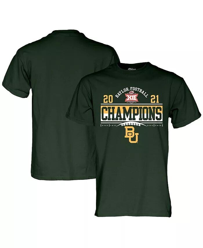 

Мужская зеленая футболка Baylor Bears 2021 Big 12 Football Conference Champions Locker Room Blue 84
