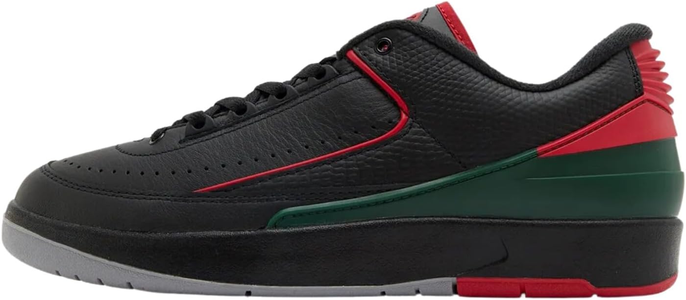 

Nike Unisex-Adult 2 Retro Low, Black/Fir/Cement Grey/Fire Red