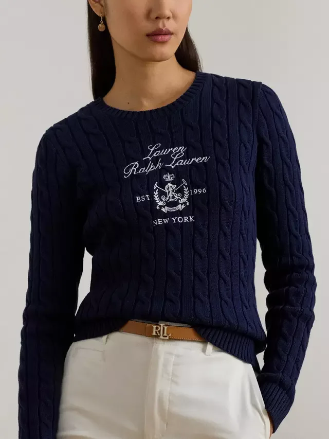 Вязаный свитер Lauren Rinett с рельефной вязкой косичка Ralph Lauren — фото 2