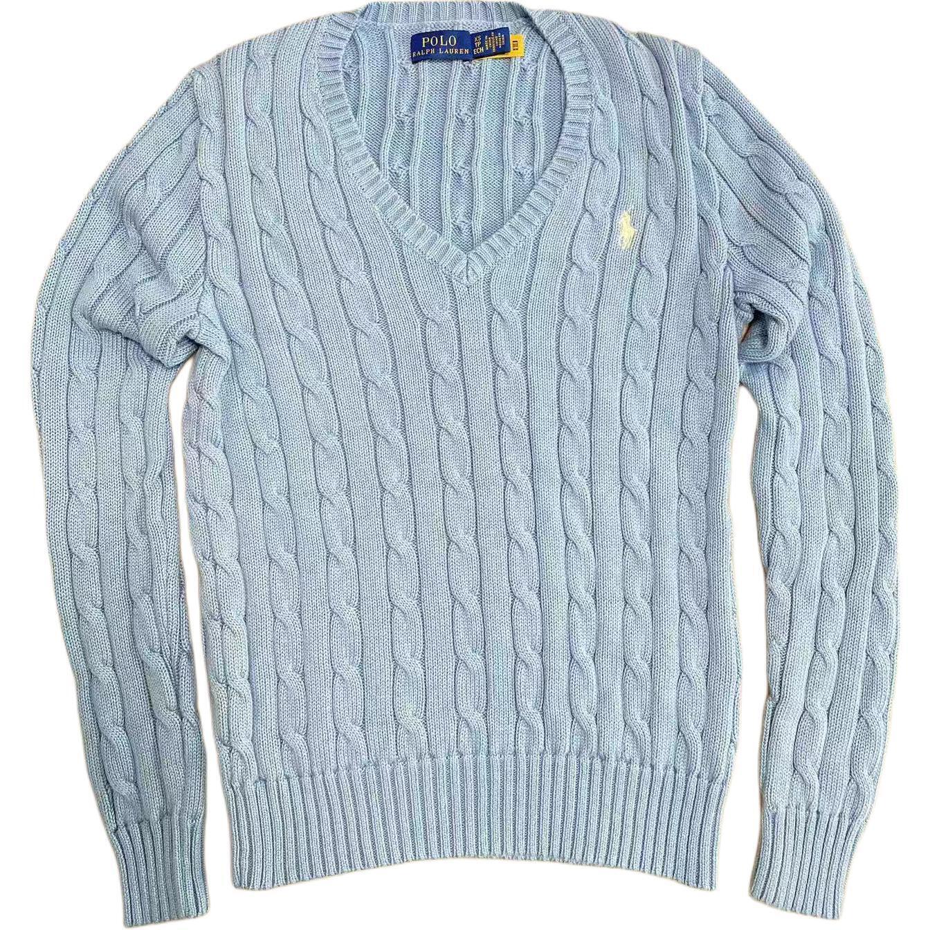 

Футболка поло FW24 вязаная женская дымчато-голубая Polo Ralph Lauren