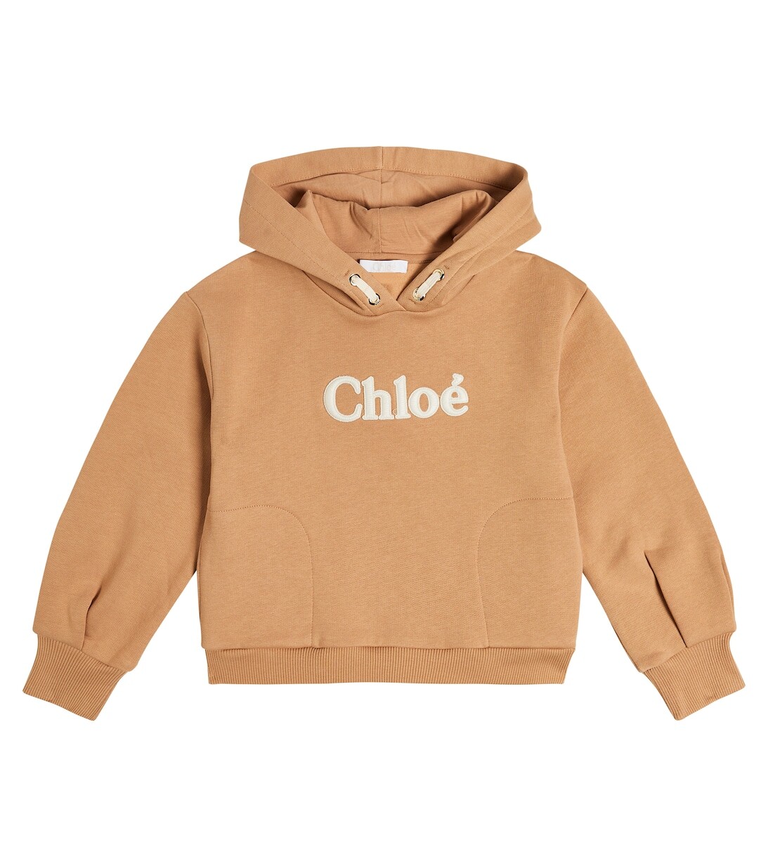 

Худи с логотипом из хлопка Chloé, коричневый