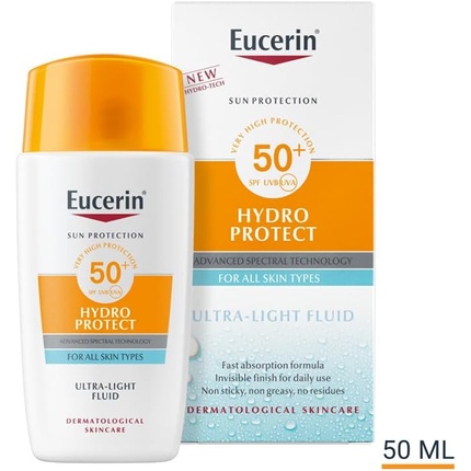 Солнцезащитный флюид для лица Eucerin Hydro Protect Ultra-Light SPF 50+ — фото 2