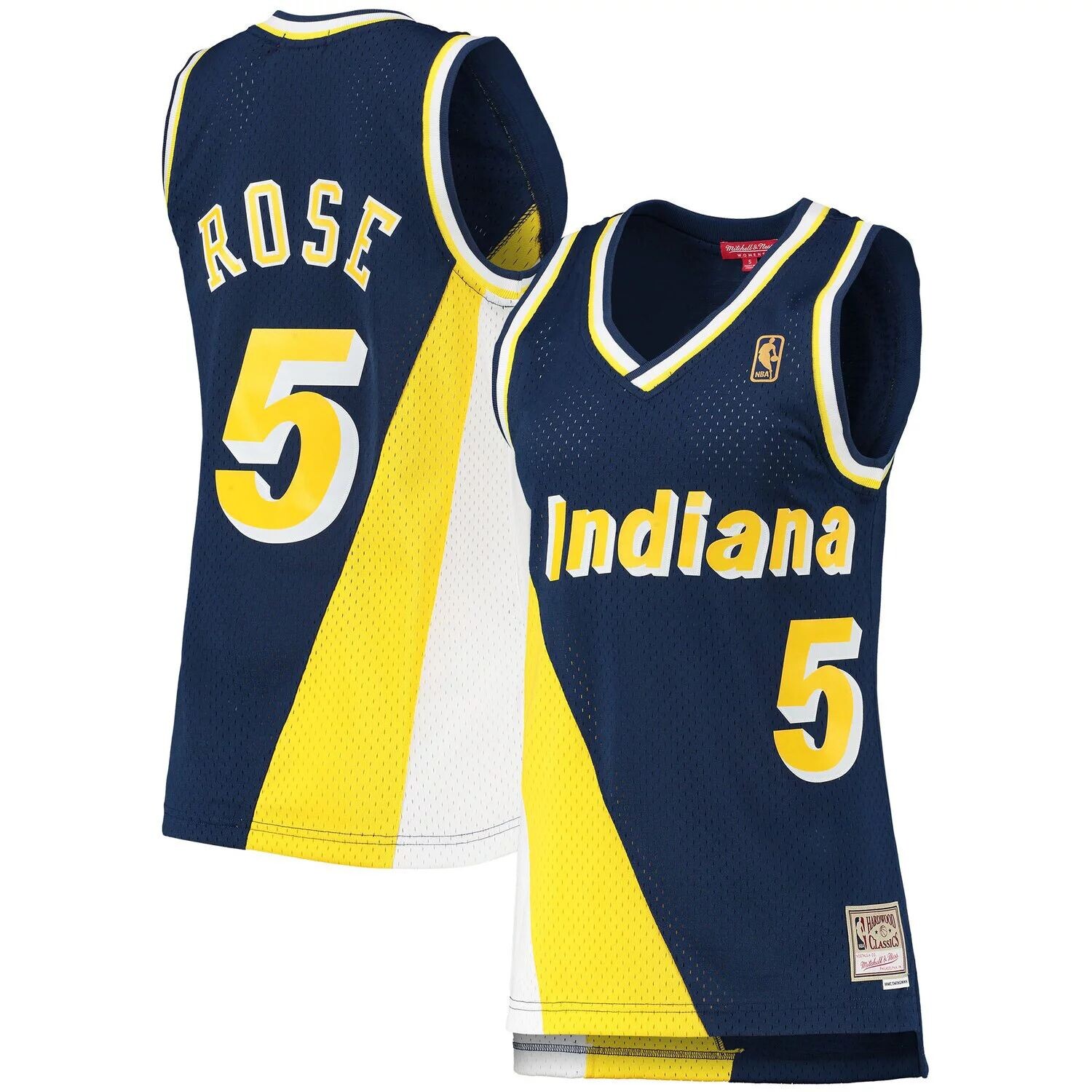 

Женская майка Mitchell & Ness Jalen Rose Navy Indiana Pacers 1996-97 гг. из твердой древесины Classics Swingman