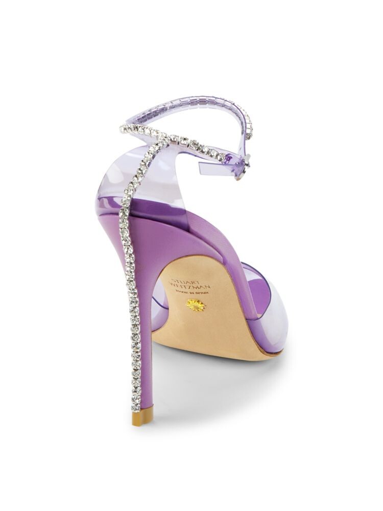 Прозрачные туфли Glam 100 с декорированной отделкой Stuart Weitzman, цвет Clear White — фото 3