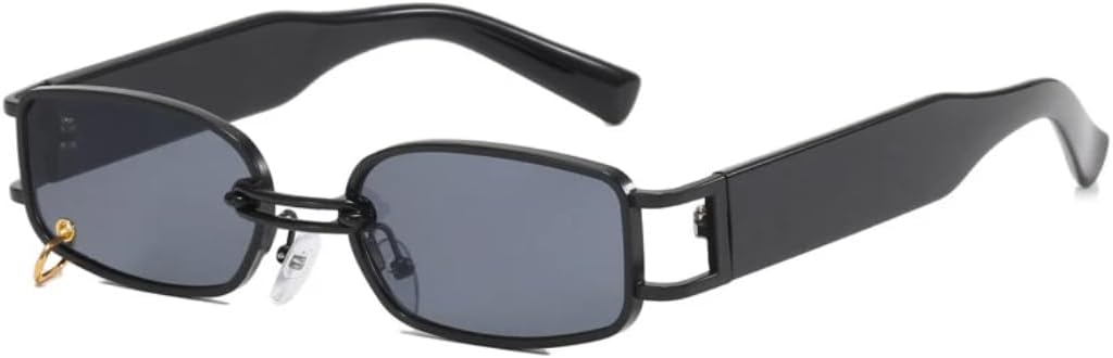 

Солнцезащитные очки с защитой UV400 | Панк, маленькая металлическая оправа | для женщин и мужчин, для занятий спортом на открытом воздухе и вождения DSVIGF, Black Gray