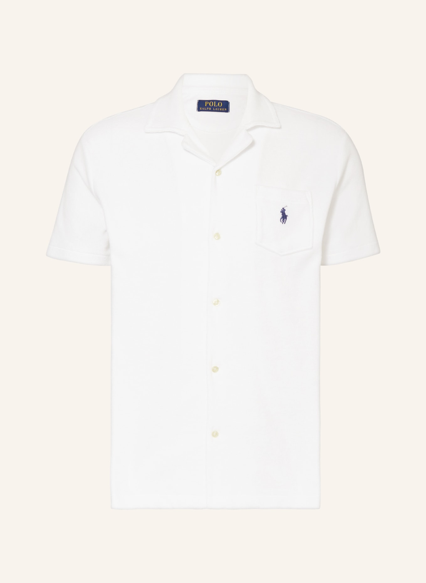 

Рубашка POLO RALPH LAUREN TERRY Comfort Fit aus Frottee, белый