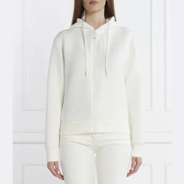 

Толстовка Allie Scuba Hoodie стандартного кроя на молнии Guess, белый