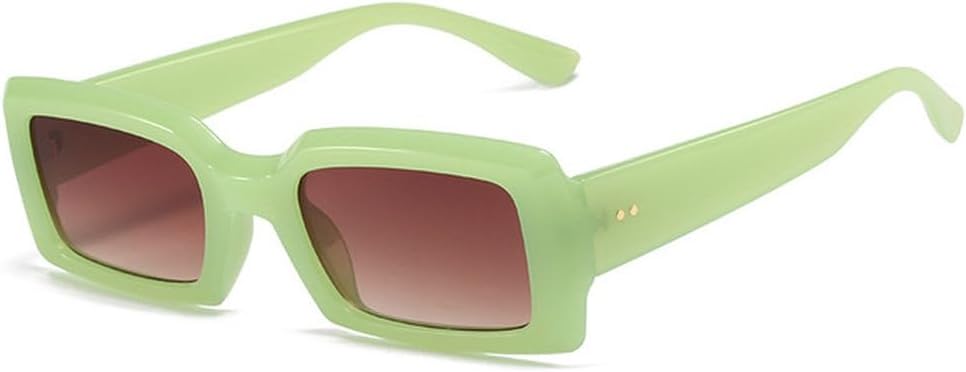 

Популярные модные очки для женщин и мужчин: модные очки-«желе» фиолетового цвета, мужские солнцезащитные очки, маленькие прямоугольные солнцезащитные очки UV400 MTZJH, Green Brown