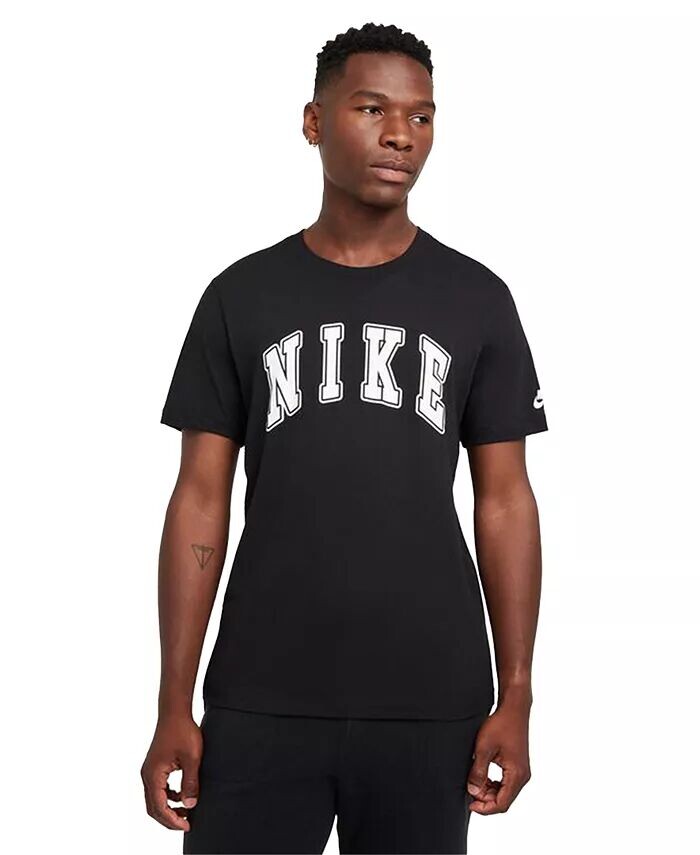 

Мужская спортивная футболка свободного кроя с логотипом и графическим принтом Nike, черный